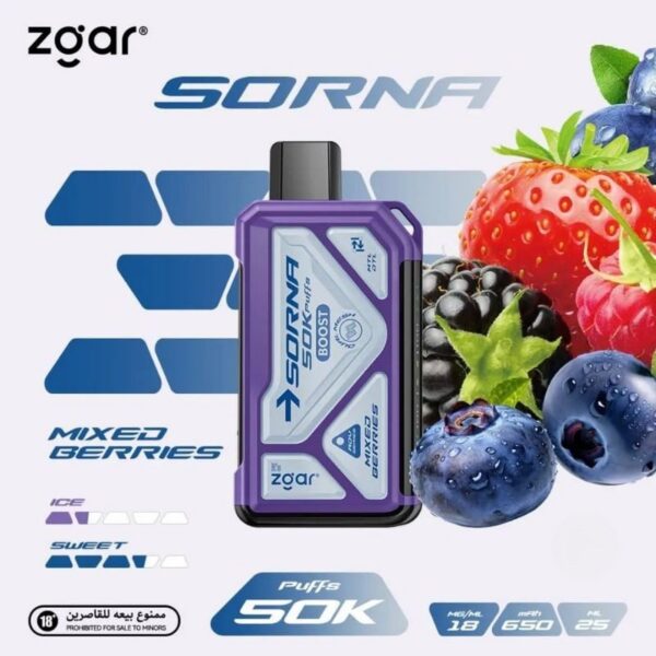 ZGAR-Sorna-Boost-50000-Puffs-18mg-Nicotine-Mixed-Berries ZGAR Sorna Boost 50000 Puffs 18mg Nicotine