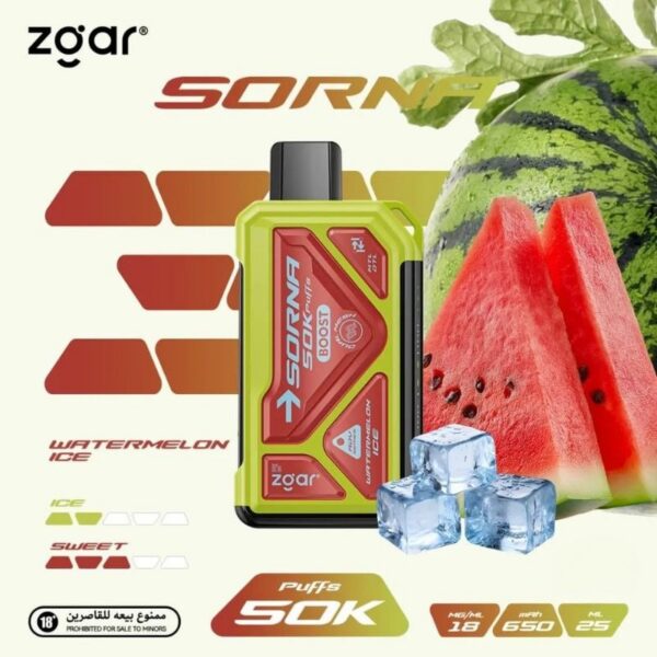 ZGAR-Sorna-Boost-50000-Puffs-18mg-Nicotine-Watermelon-Ice ZGAR Sorna Boost 50000 Puffs 18mg Nicotine
