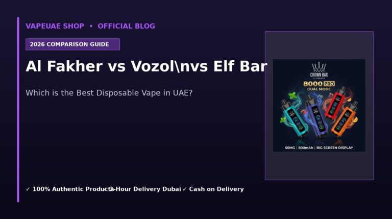 Al Fakher vs Vozol vs Elf Bar: Which is the Best Disposable Vape in UAE 2026? 8 Al Fakher vs Vozolnvs Elf Bar in Dubai UAE