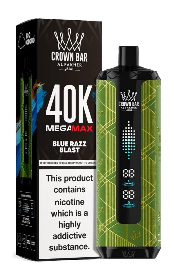crown-bar-Al-fahker-v2.0-mega-max-Blue-Razz-Blast.jpg Crown Bar Al Fakher 40000 puffs v2.0 6mg nicotine