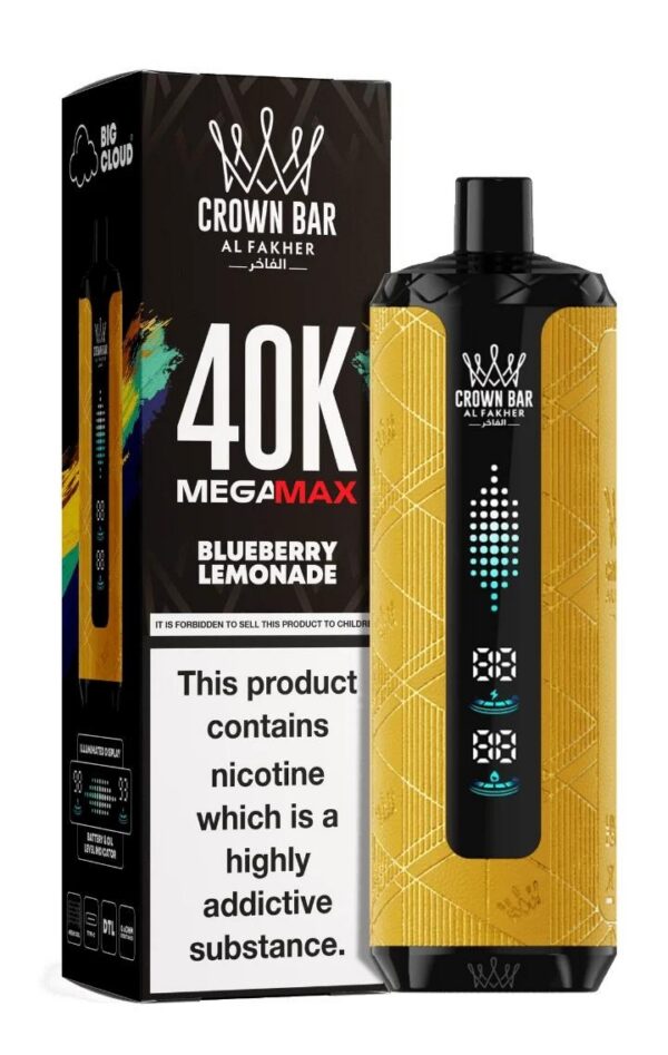 crown-bar-Al-fahker-v2.0-mega-max-Blueberry-Lemonade.jpg Crown Bar Al Fakher 40000 puffs v2.0 6mg nicotine