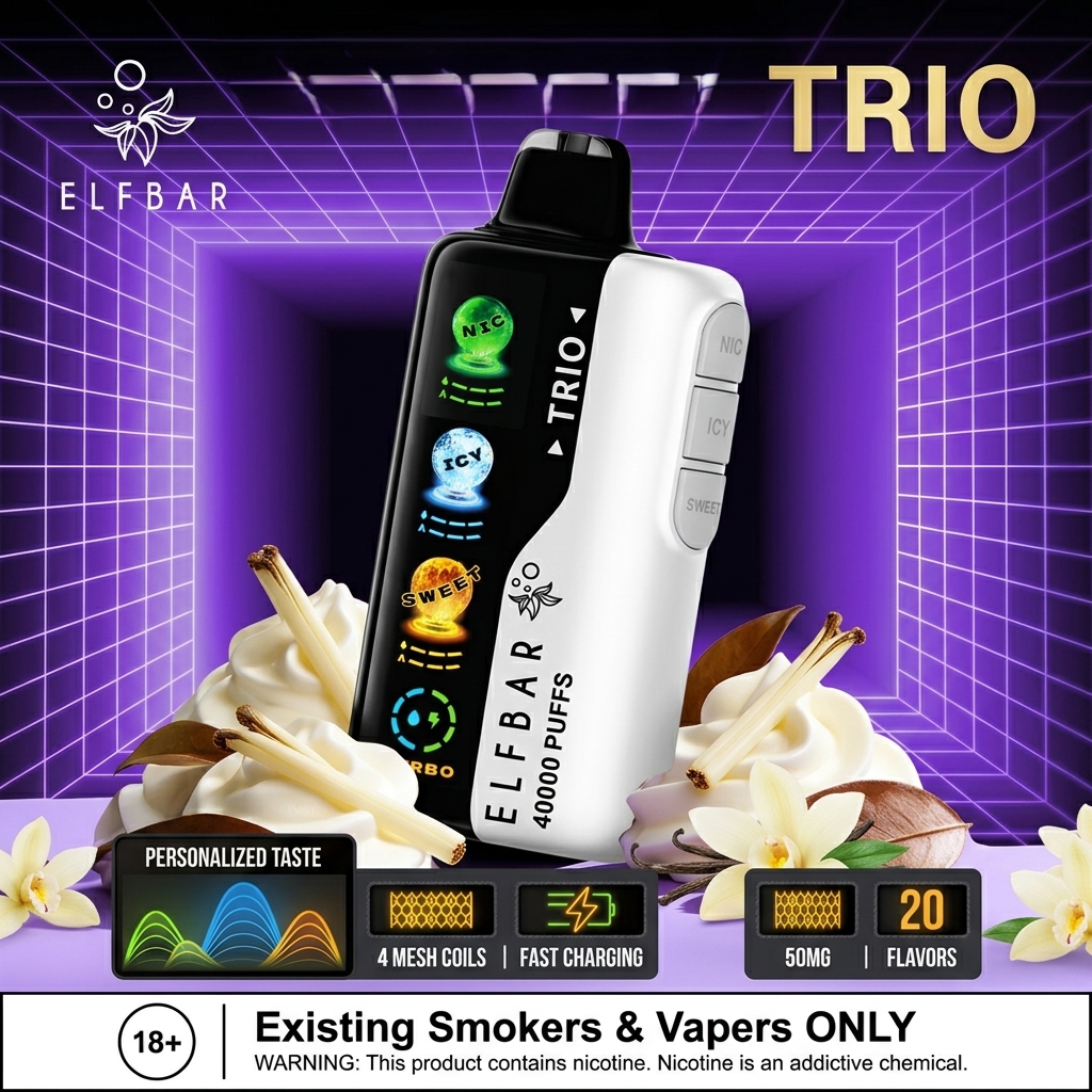 Elfbar trio 40000 puffs 50mg nicotine disposable vape
