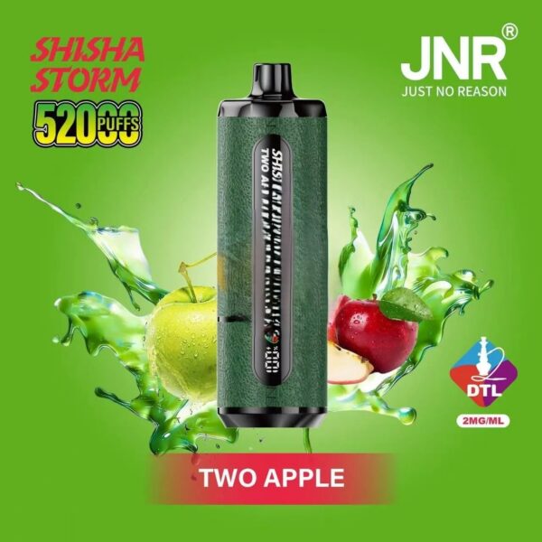 jnr-shisha-storm-52000-puffs-disposable-vape-2-dtl-in-the-uae-two-apple.jpg JNR Shisha Storm 52000 Puffs Disposable Vape 20mg DTL