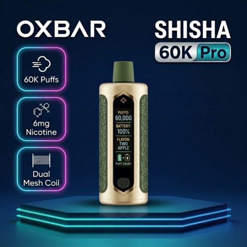 OXBAR SHISHA 60000 PUFFS 0.6mg Nicotine DISPOSABLE VAPE