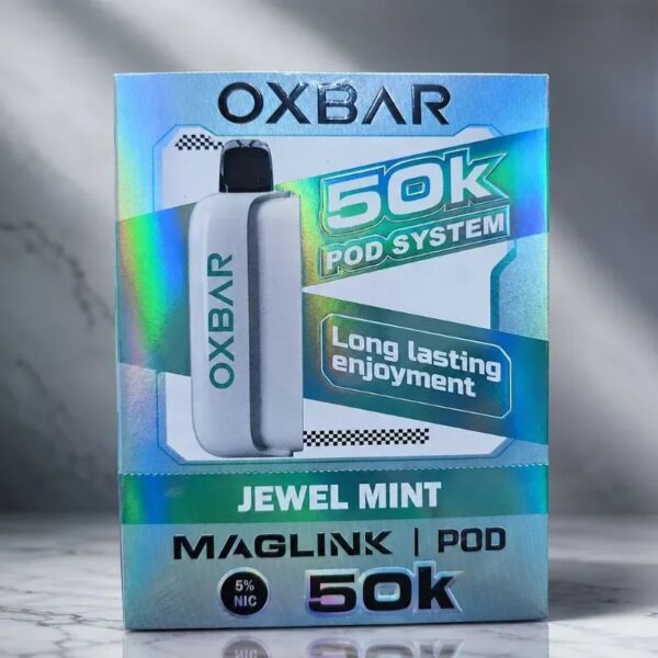 OXBAR-Maglink-50000-Puffs-Disposable-Pod-Battery-In-UAE-jewel-mint OXBAR Maglink 50000 Puffs 5% Nicotine Disposable Pod & Battery