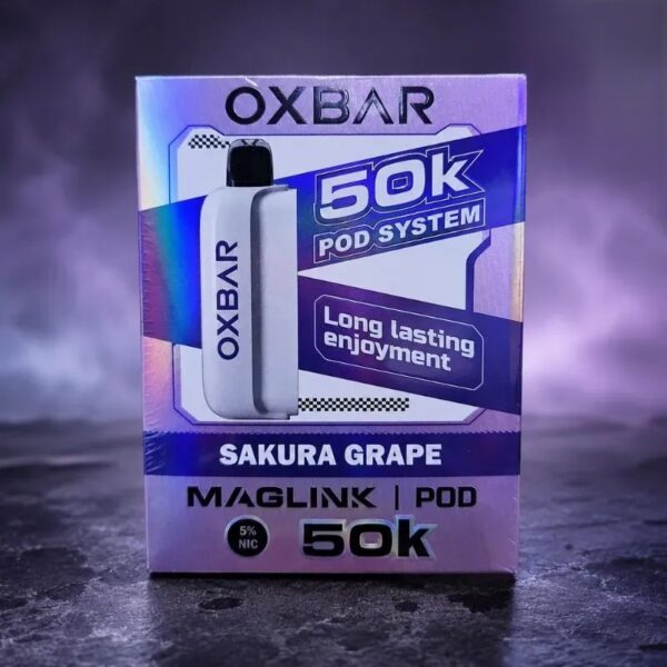 OXBAR-Maglink-50000-Puffs-Disposable-Pod-Battery-In-UAE-sakura-grape OXBAR Maglink 50000 Puffs 5% Nicotine Disposable Pod & Battery