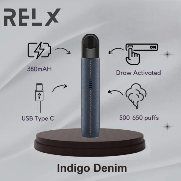 RELX-Artisan-Indigo-Denim-Dubai-UAE Relx Artisan Vape Kit 380mAh