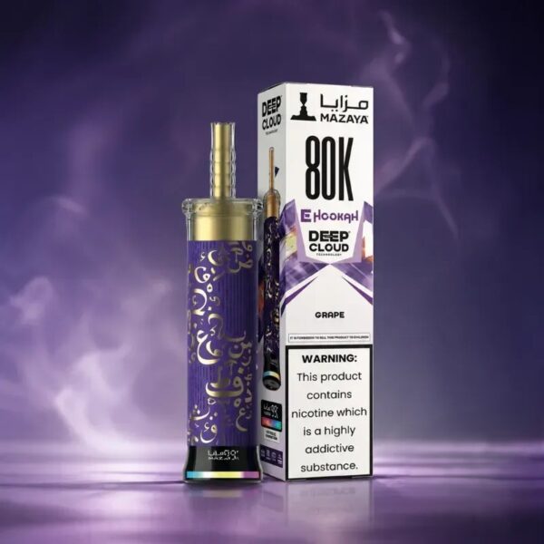 mazaya-deep-cloud-shisha-80000-puffs-disposable-vape-in-dubai-uae-grape Mazaya Deep Cloud Shisha 80000 Puffs 6MG Nicotine Disposable Vape