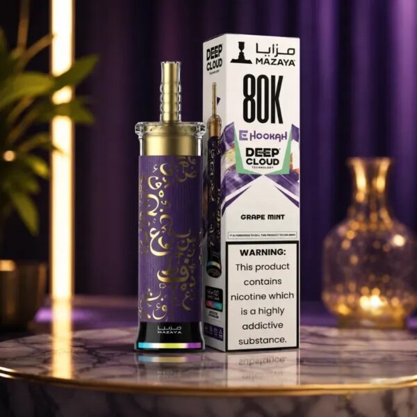 mazaya-deep-cloud-shisha-80000-puffs-disposable-vape-in-dubai-uae-grape-mint Mazaya Deep Cloud Shisha 80000 Puffs 6MG Nicotine Disposable Vape