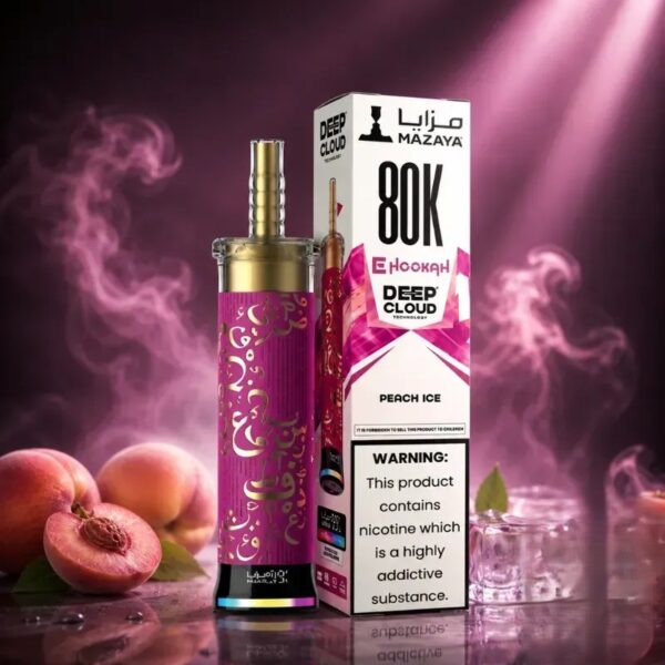 mazaya-deep-cloud-shisha-80000-puffs-disposable-vape-in-dubai-uae-peach-ice Mazaya Deep Cloud Shisha 80000 Puffs 6MG Nicotine Disposable Vape