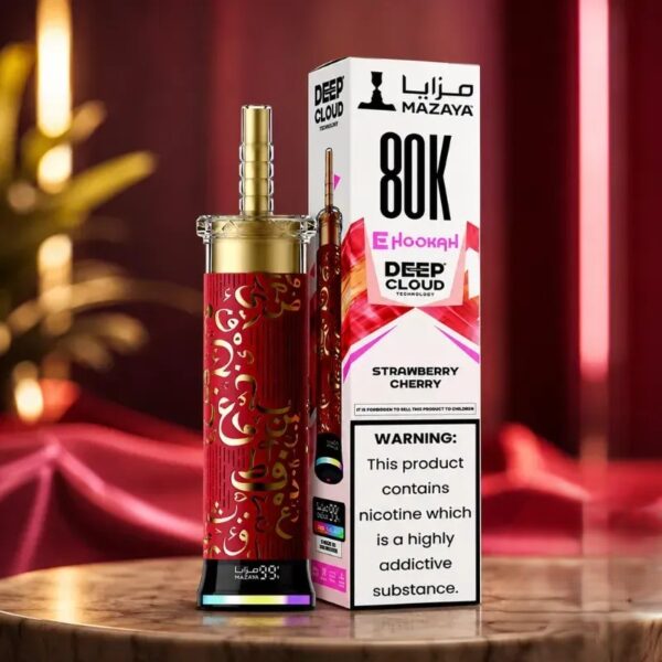 mazaya-deep-cloud-shisha-80000-puffs-disposable-vape-in-dubai-uae-strawberry-cherry Mazaya Deep Cloud Shisha 80000 Puffs 6MG Nicotine Disposable Vape